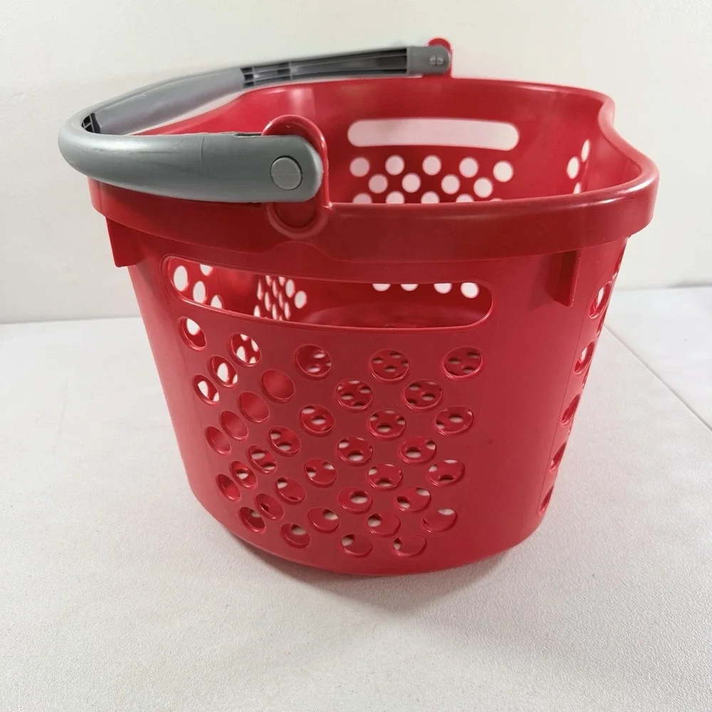 Target Full Size Shopping Basket Gray Handle Red Bullseye Logo Storage Kids Play